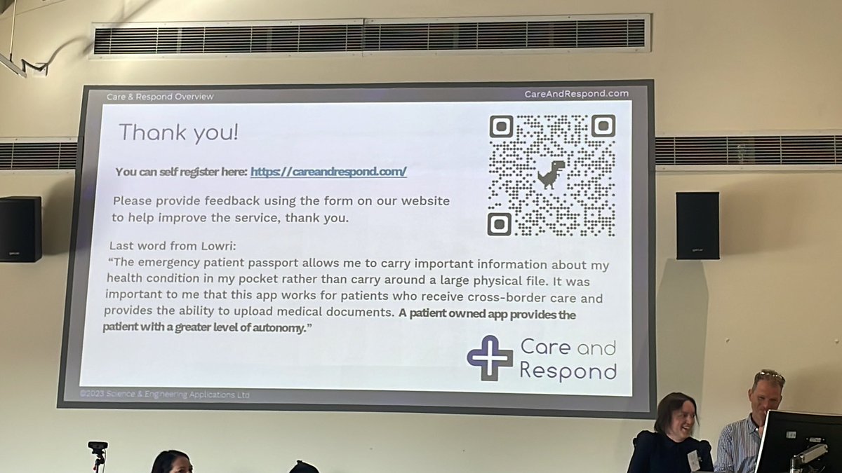 Fascinating to hear about the patient controlled @CareAndRespond  patient passport all project from @LowriSmith88  @bancccouncil #BANCC2023. Sounds like a great resource.