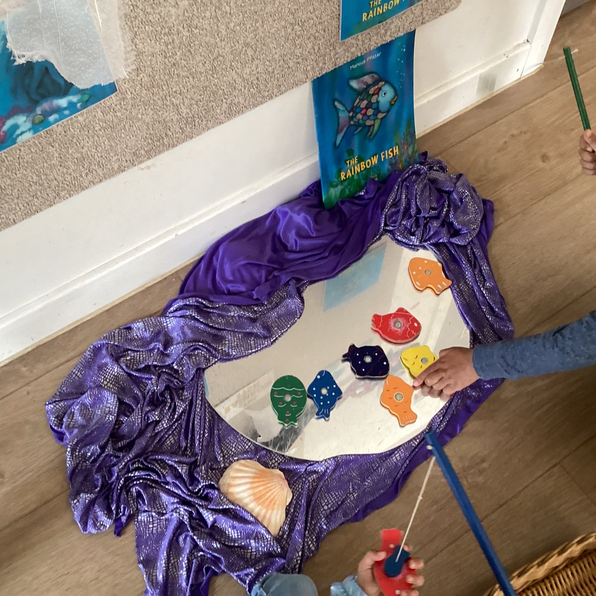 DM_Nursery's tweet photo. We have been exploring our #StoryOfTheMonth - The Rainbow Fish by Marcus Pfister - in a variety of ways across the nursery and we thought you’d like to see some of our work!🌈🐠 #therainbowfish #marcuspfister #earlyyears #september https://t.co/7BDTWG7vax