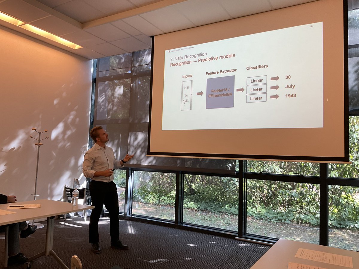 Joseph Enguehard (@enguehardjoseph) on Twitter photo @AlexisLitvine @ENSdeLyon Fascinating presentation by <a href="/jonasflotz/">Jonas Færch Lotz</a> on date recognition in historical parish records - part of a whole session devoted to advances in data extraction from tabular documents with T. Paquet, C.M. Dahl, @AlexisLitvine, still #AdvancedMethods Workshop @ENSdeLyon @AlexisLitvine @ENSdeLyon Fascinating presentation by <a href="/jonasflotz/">Jonas Færch Lotz</a> on date recognition in historical parish records - part of a whole session devoted to advances in data extraction from tabular documents with T. Paquet, C.M. Dahl, @AlexisLitvine, still #AdvancedMethods Workshop @ENSdeLyon
