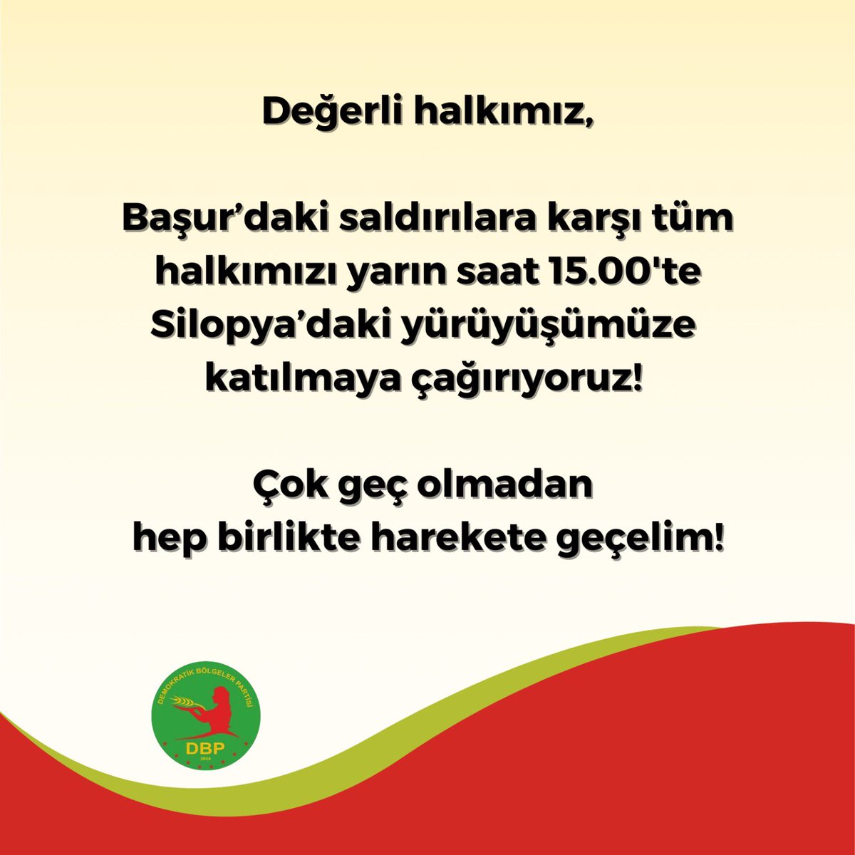 Werin em li Silopyayê li dijî birakujiyê bi hev re bimeşin!