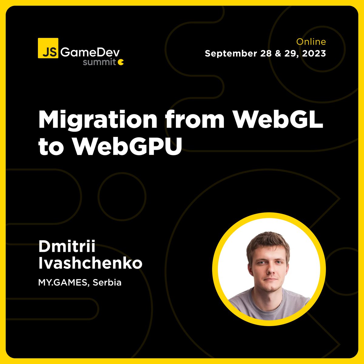 📣Explore the transition from #WebGL to #WebGPU, demonstrating how these changes affect game dev. The talk by <a href="/DmitriIvashenko/">Dmitrii Ivashchenko</a> will include practical examples &amp; code snippets to illustrate key differences &amp; their implications on performance.

Join us👉jsgamedev.com