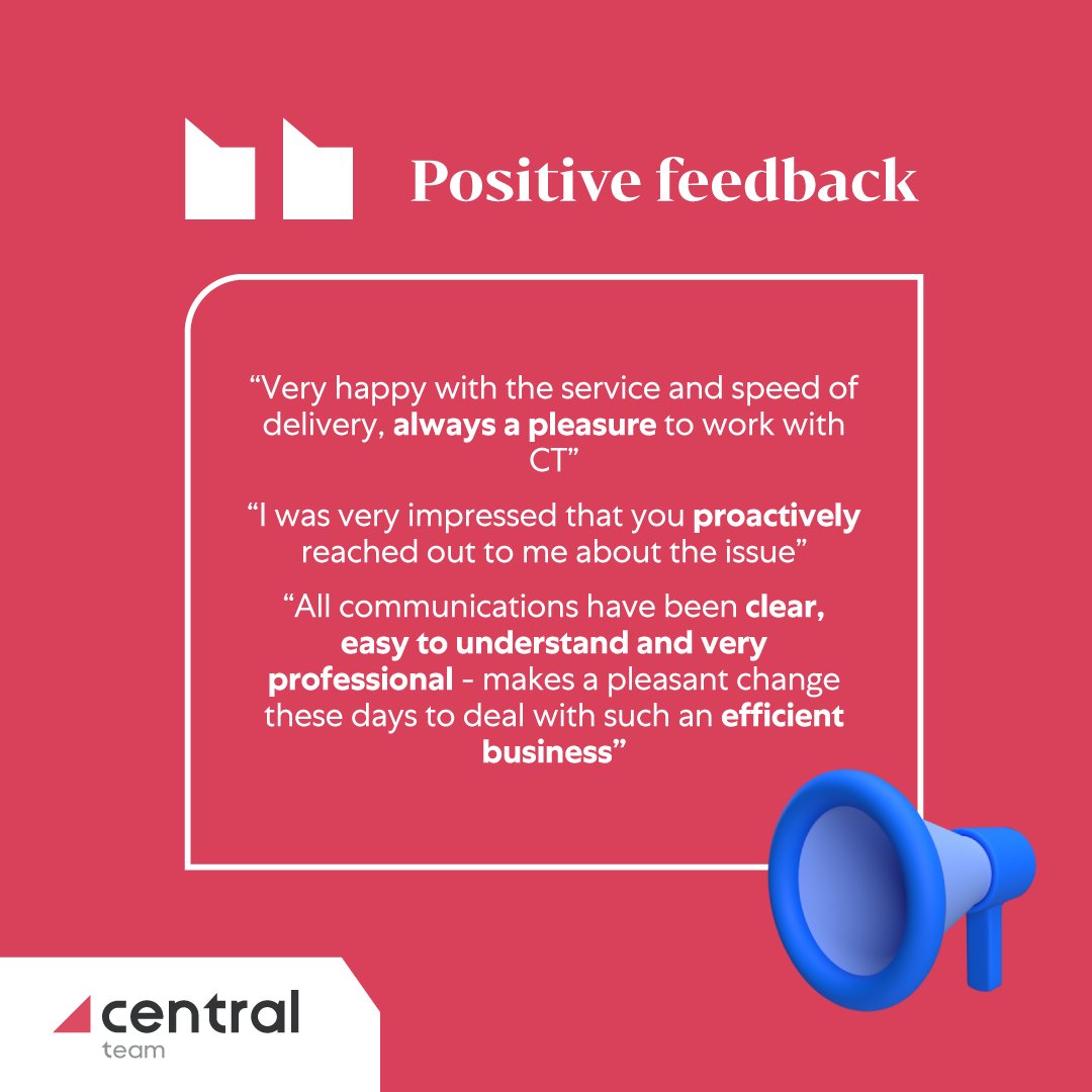CentralTechLtd's tweet photo. Feedback Friday! 📣 👏🏻

We love hearing from our valued customers. Here are some recent positive comments about our brilliant service desk team.

(Just a reminder that for all customer surveys filled out this year, we are donating £1 per survey to our chosen charity! 🫱🏻‍🫲🏼) https://t.co/CQf1yeX1Jz