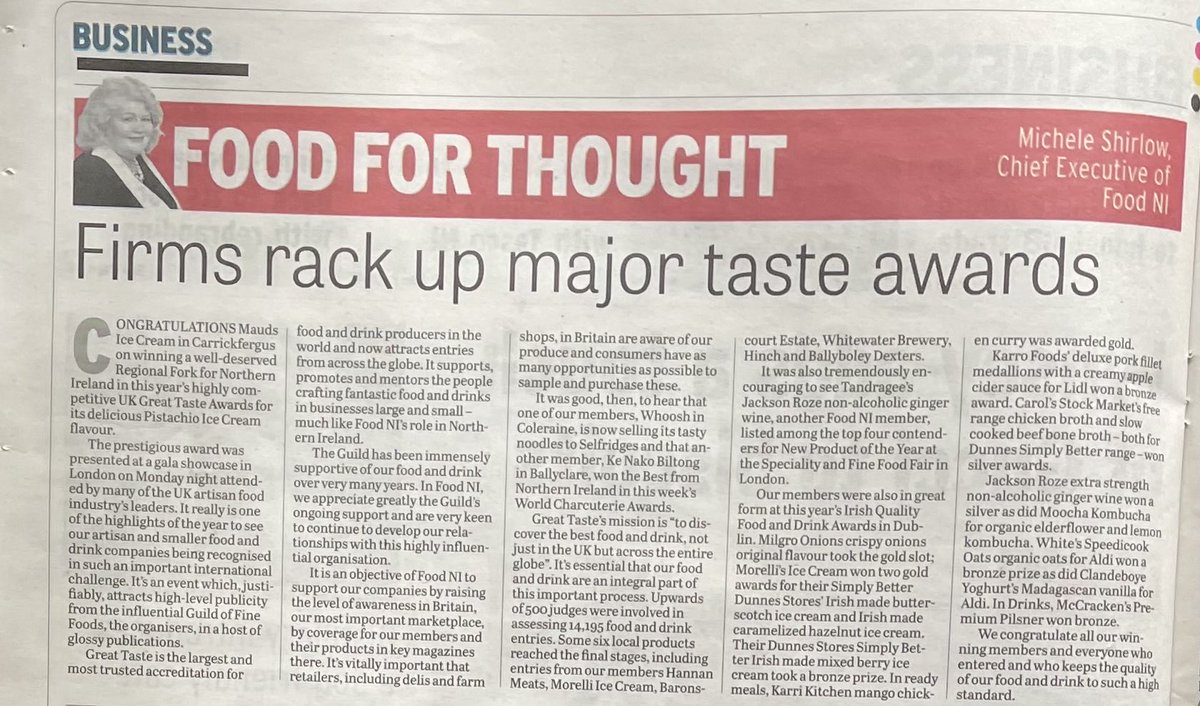 ⁦<a href="/Farm_Week/">FarmWeek</a>⁩ <a href="/michele/">Michele Finotto</a> Shirlow <a href="/foodNI/">Food n I</a> salutes our award winning food and drink companies ⁦<a href="/DukeSchomberg/">Sam Butler MBE</a>⁩ #lovelocalsuccess