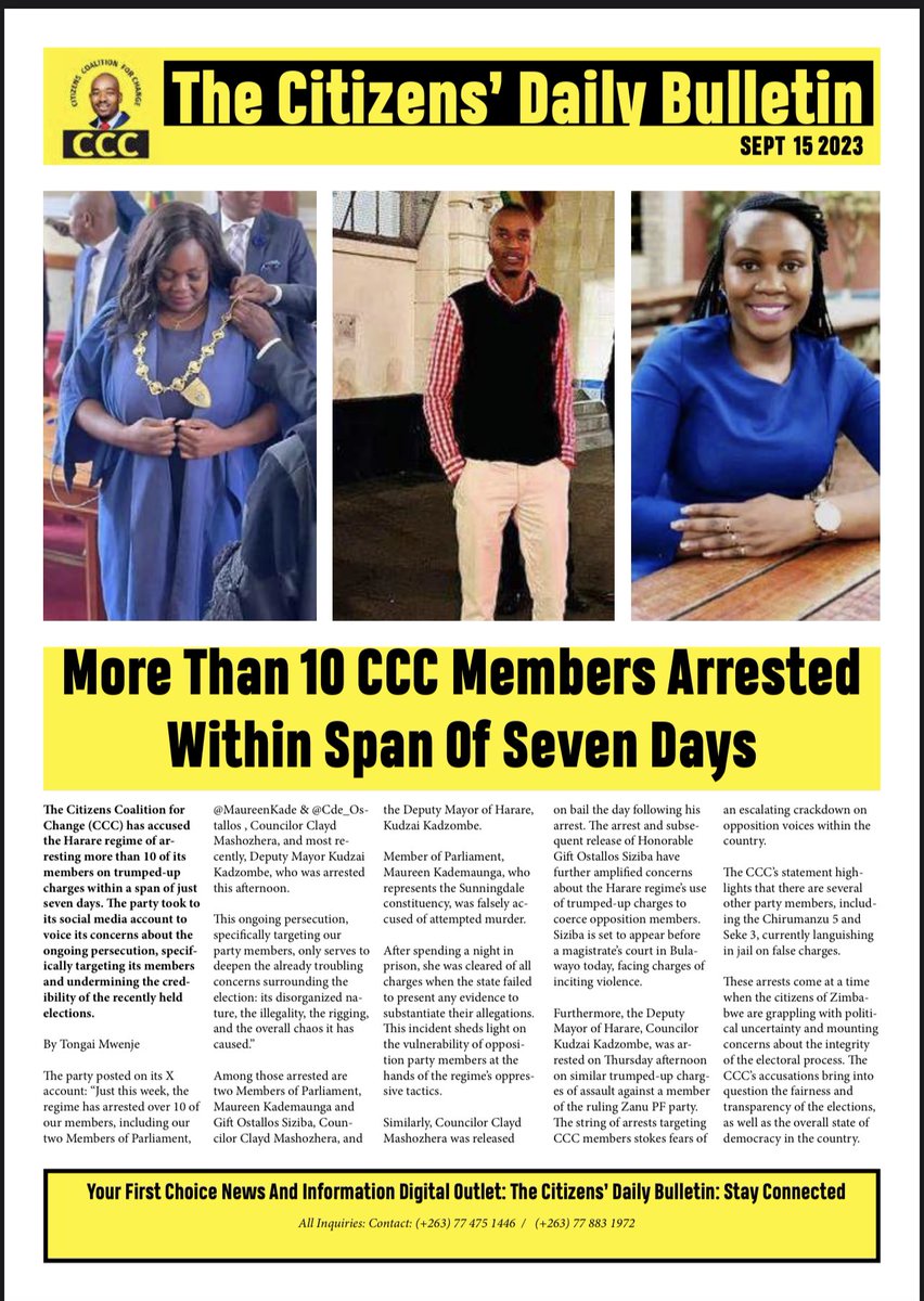 🟡More Than 10 CCC Members Arrested Within A Span Of Seven Days