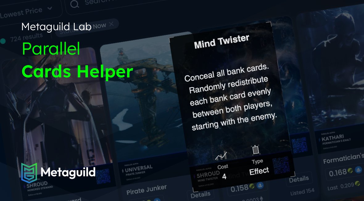 Are you new to <a href="/ParallelTCG/">Parallel</a> and finding it difficult to navigate through the collection on <a href="/openseapro/">OpenSea Pro</a>?

Our new open-source extension enables card description viewing on any platform - just hover over the card's name and press Shift. Enjoy!

Link: mt.gd/parallel-exten…