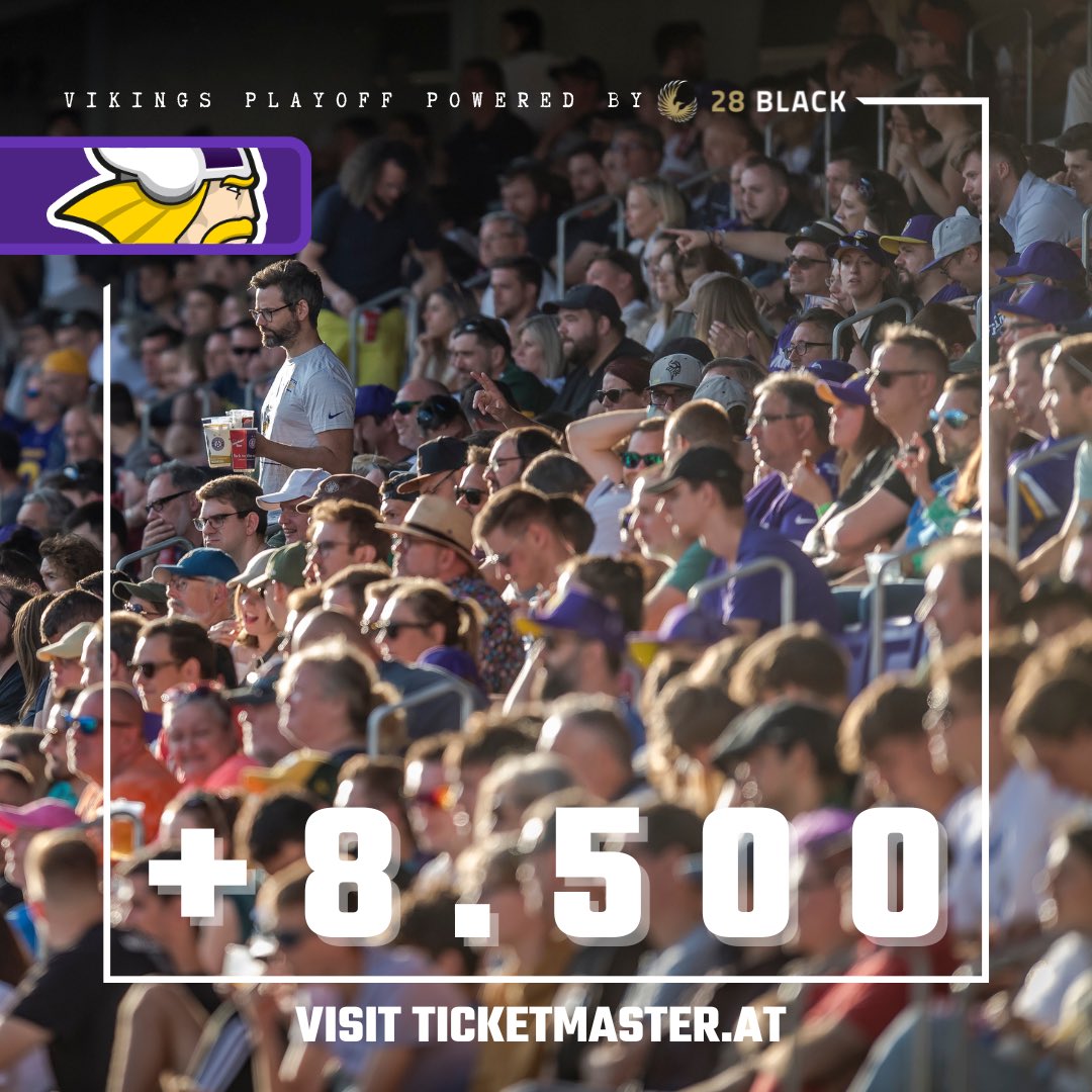 Vienna Vikings (@viennavikings) on Twitter photo π¨ NEW RECORD
We are thrilled to announce that we will be having a new attendance record at our playoff game tomorrow with more than 8.500 fans in the stands - And still countingβ¦
GET YOUR ποΈ NOW!
ticketmaster.at or direct link in bio!
πΈ <a href="/hjirgal/">hannes jirgal</a> | <a href="/ELF_Official/">European League of Football</a> π¨ NEW RECORD
We are thrilled to announce that we will be having a new attendance record at our playoff game tomorrow with more than 8.500 fans in the stands - And still countingβ¦
GET YOUR ποΈ NOW!
ticketmaster.at or direct link in bio!
πΈ <a href="/hjirgal/">hannes jirgal</a> | <a href="/ELF_Official/">European League of Football</a>