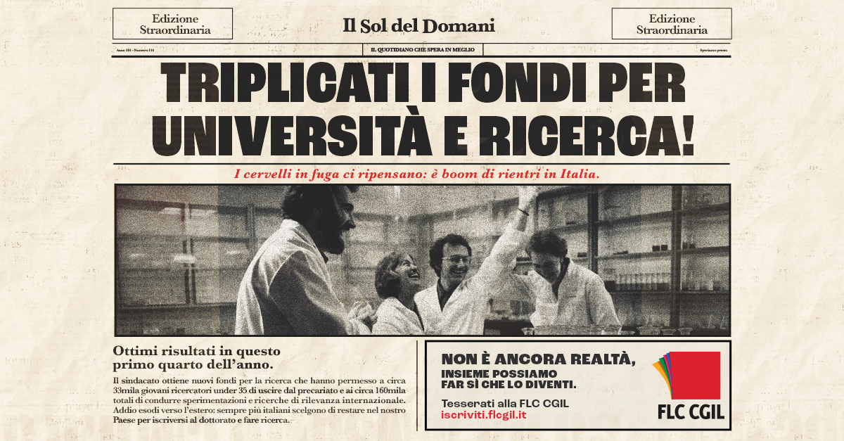 FLCCGIL's tweet photo. Quanto saremmo felici nel leggere un titolo come questo? Questa notizia non è ancora realtà, insieme possiamo far sì che lo diventi, ma per farlo abbiamo bisogno anche di te.
🟥Unisciti al sindacato! Iscriviti alla #FLCCGIL!
➡️https://t.co/ThjUsCqofB https://t.co/aCQWStNU0W