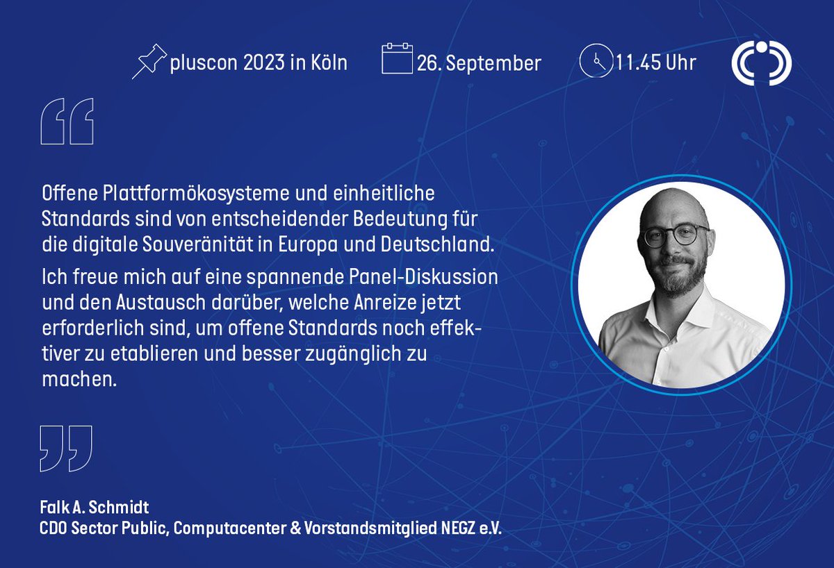 Die pluscon 2023 von Plusserver steht an! 🤩 Thema u. a.: Security, Cloud, Adoption, Applikationen und Fachkräftemangel. Falk Schmidt ist mit einem Panel vor Ort.

📆26. September, 11.45 Uhr
📍Köln
👉Anmeldung: bit.ly/3ZfwgCn 

#pluscon2023 #winningtogether #peoplematter