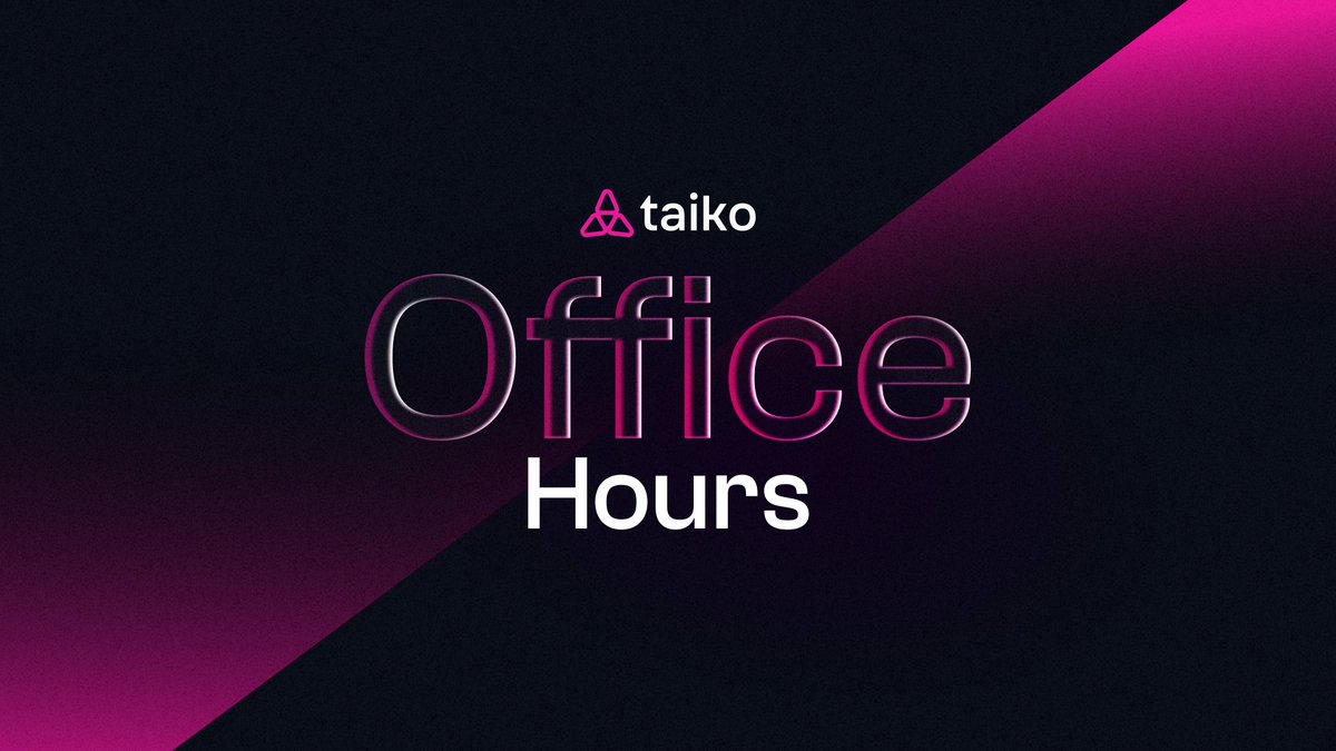 📅 Next Tuesday: Taiko Office Hours! ☕️

Spend 30 minutes with the Taiko team discussing the testnet, sharing insights, and asking questions.

Tuesday, September 19, 2023 15:00 UTC

Mark those calendars and join us! 🚀

discord.gg/taikoxyz?event…