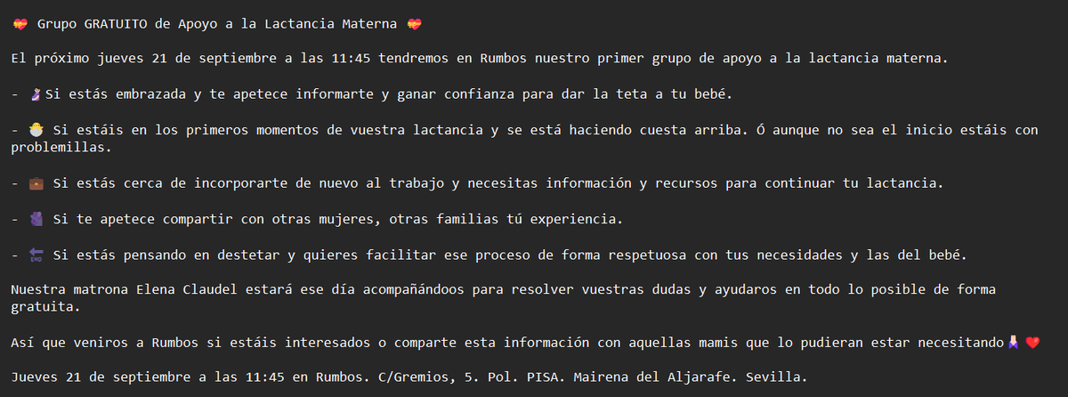 RumbosOrg's tweet photo. Os dejamos información más detallada sobre el curso que se impartirá el jueves 21 de Septiembre a las 11.45 en nuestra sede, Rumbos. C/ Gremios, 5. Pol. PISA. Mairena del Aljarafe. Sevilla. https://t.co/KRdSDCWZOw