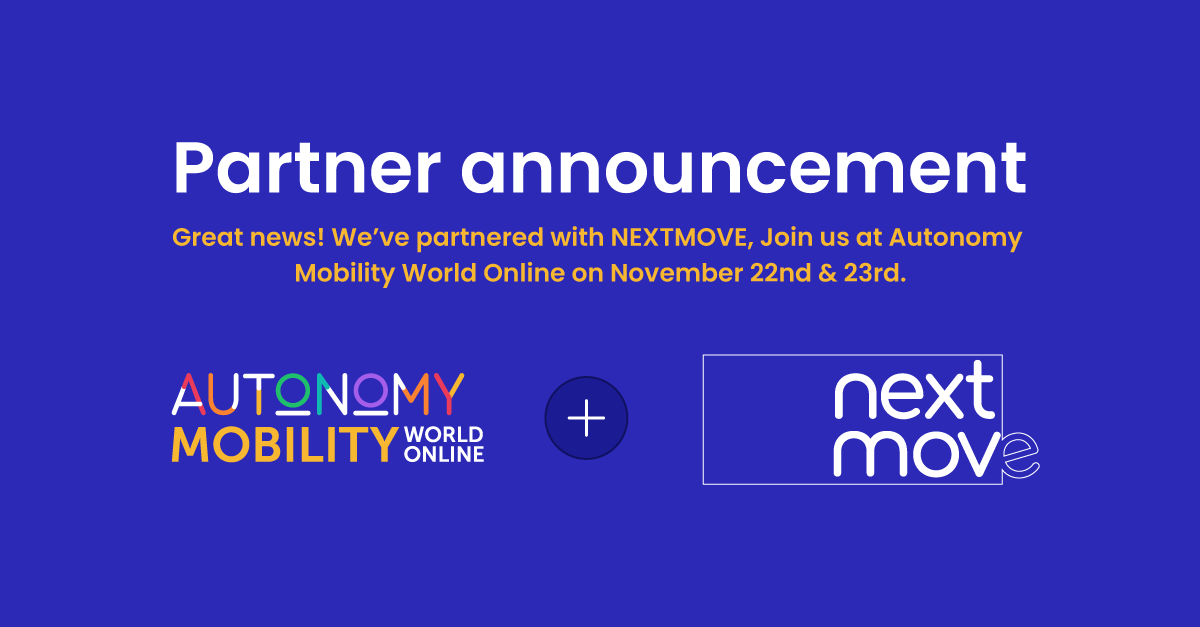 We are thrilled to announce that @NextMoveCluster is participating at @AUTONOMY MOBILITY WORLD ONLINE (22-23 Nov 2023) and @AUTONOMY MOBILITY WORLD EXPO (20-21 March 24) as partners. Learn more here: AMWO bit.ly/45DFpGY and AMWE bit.ly/3PFr3AH #mobility