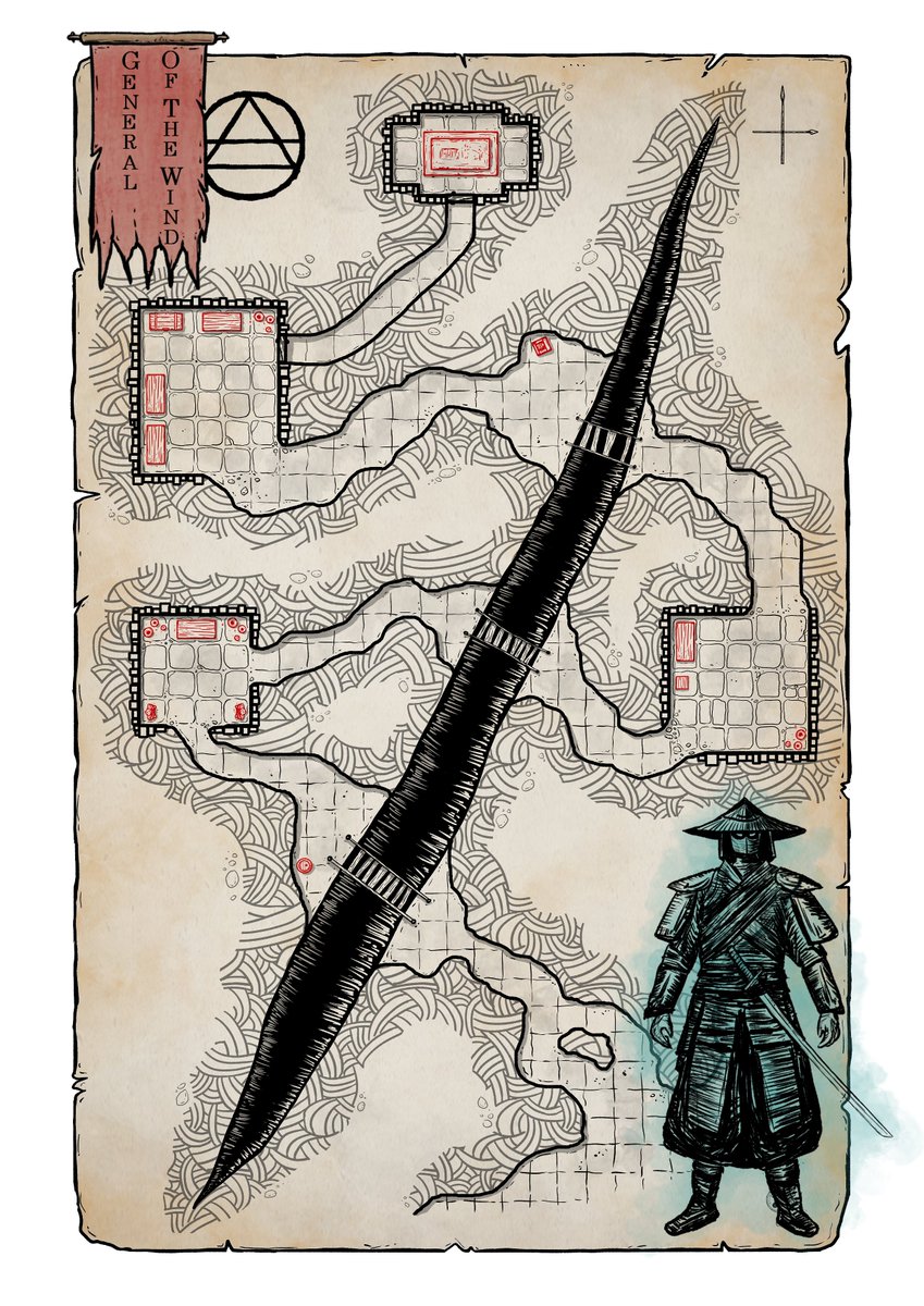 XploringMap's tweet photo. General of the Wind. Part of the Ancient Realms - Hollow Adventures. Regional map, dungeons, characters, and items.
#ttrpg #rpg #maps #fantasyart #fantasymaps #rpg #rpgmap #dnd #dndmaps #cartography #ttrpg #dungeonmap #battlemap #adventure #dark #osr #ose #systemneutral https://t.co/pK5g1fjGQ2