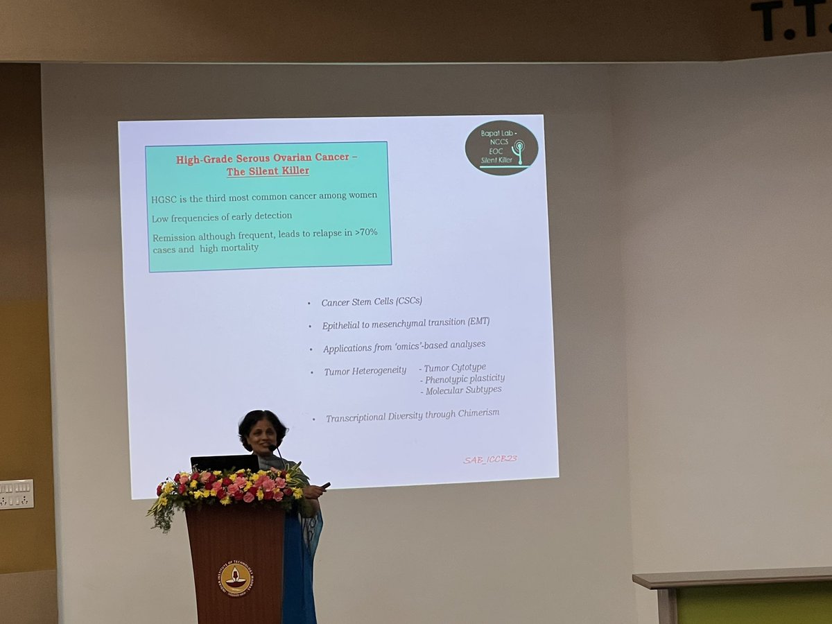 Back to back plenaries by Prof Somasundaram @iiscbangalore on PITAR lncRNA regulation in glioma and chimeric transcripts and neoantigens in cancer by Prof @SharmilaBapat. #iitm #iccb23