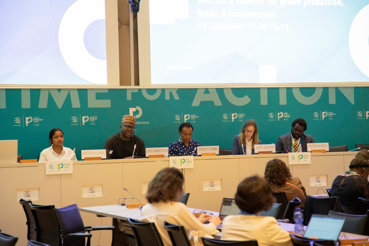 The #AfCFTA isn't just an economic opportunity; it's a chance to advance sustainable production and consumption across Africa. Small businesses must be the driving force. The main thematic of our session on "Driving Africa’s Green Transition".