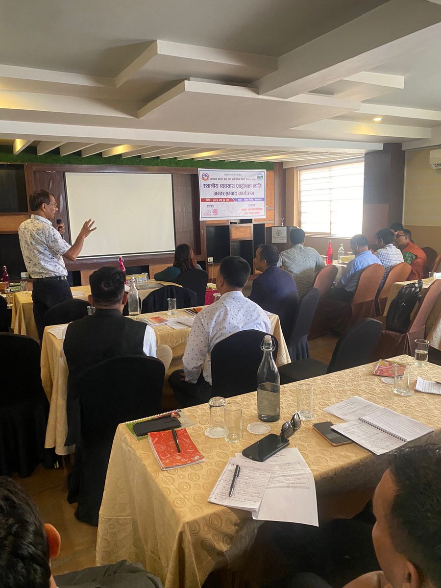 Today, with our support, an Interaction Programme on Local Business Promotion was organised in Pokhara. Agenda was to #reorient the municipal, ward representatives &amp; private sector to #activate the Public-Private Dialogue Forums through the Business Promotion Centre. <a href="/UKinNepal/">UK in Nepal 🇬🇧🇳🇵</a>