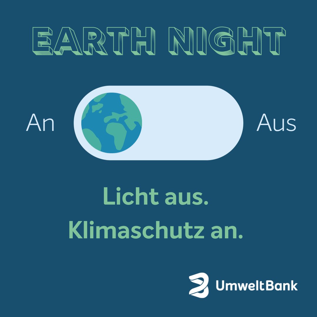 Heute ist Earth Night. Ab spätestens 22 Uhr gilt: Licht aus und das die ganze Nacht – für einen friedlichen &amp; lebendigen Planeten. Bist du am Start und machst mit? 🌍💚