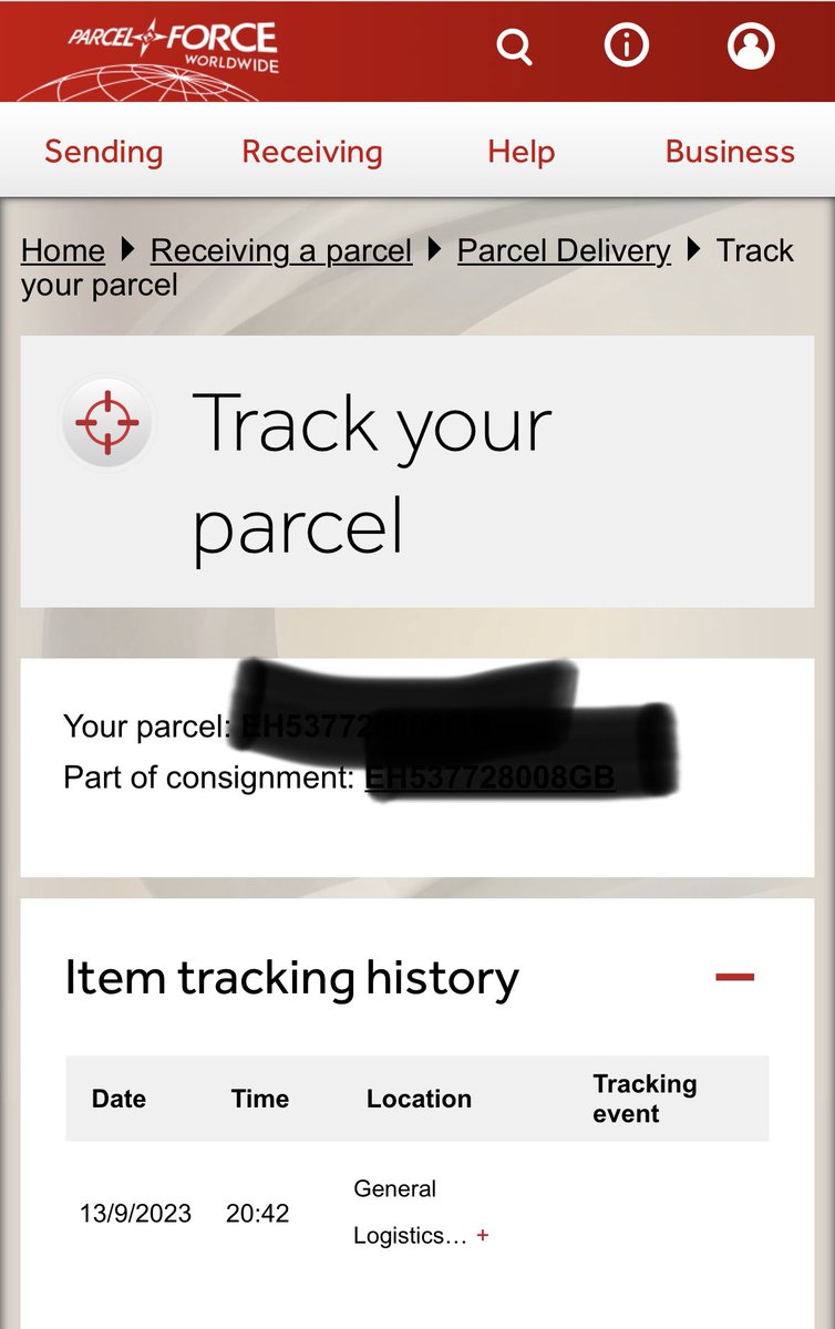 andy_rostron's tweet photo. Hi @parcelforce 
What does ‘general logistics’ mean and why has my parcel been there for 2 days? https://t.co/qsulHDrDUA