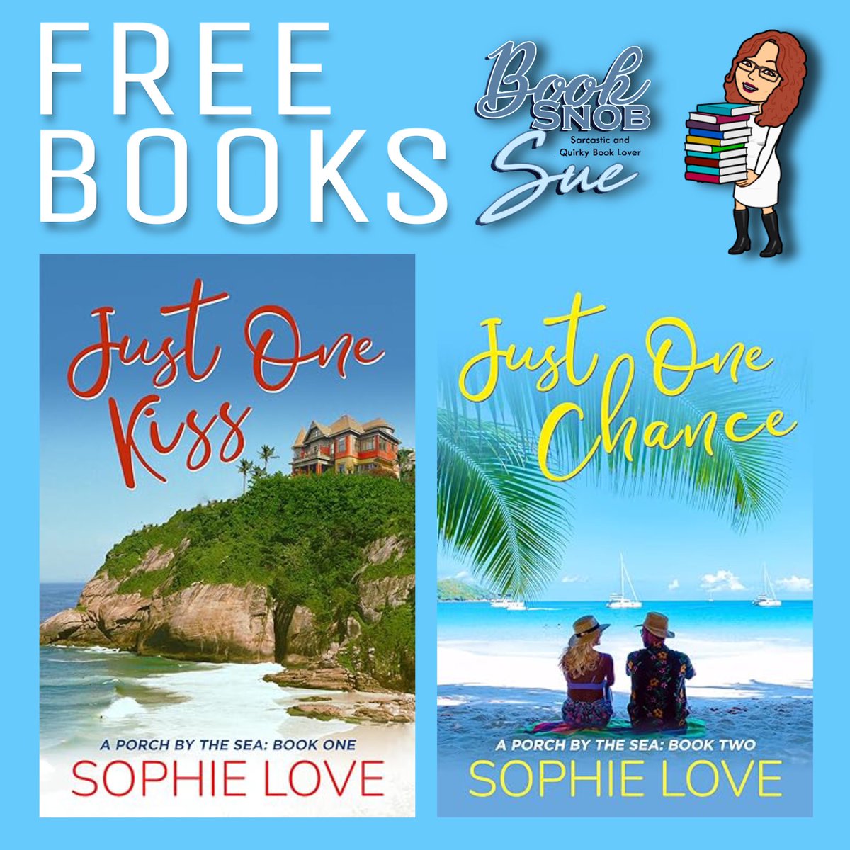 booksnobsue's tweet photo. #FreeBooks #LimitedTime

Just One Kiss by Sophie Love 
A Porch by the Sea—Book One 
Can a weekend become a lifetime?
Amazon B&amp;N Apple Kobo
https://t.co/FYYIrIgbx0

Just One Chance by Sophie Love
A Porch by the Sea—Book Two
Amazon B&amp;N Apple Kobo
https://t.co/7BJBUdrKBh https://t.co/sdtr5oBJHt