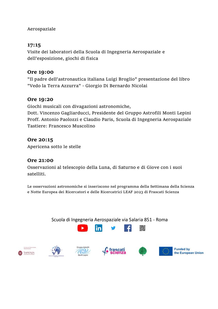 STARTING programma 23 settembre 2023