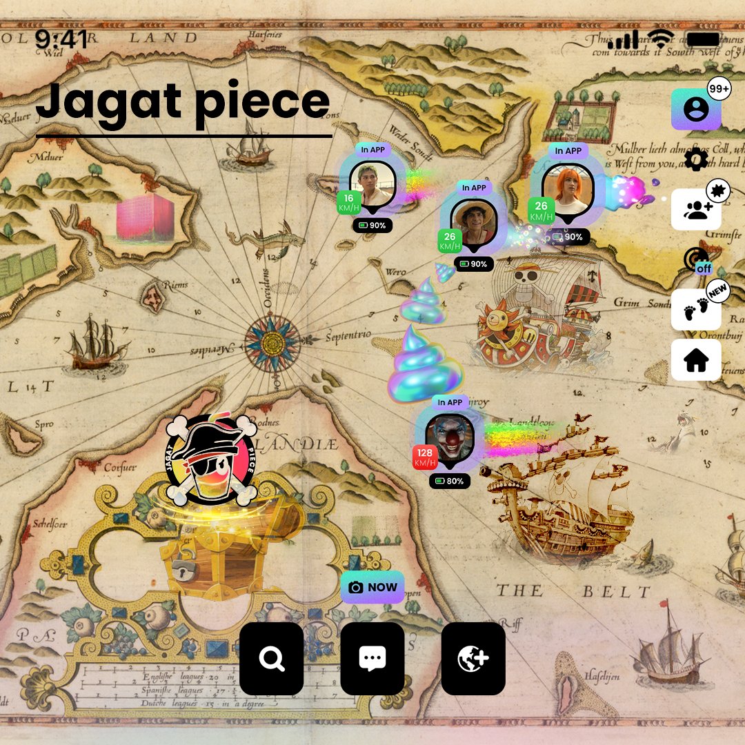 jagat_app's tweet photo. What would happen if you opened Jagat in One Piece style?👋👋
Companions, opponents, treasures and all can be seen on one map?
What is it that you're looking for? Let's jump into the Jagat world on a quest for Jagat Piece!
#jagat   #zenly #onepiece #locationsharing #mapyourworld https://t.co/rb78VVmDNs