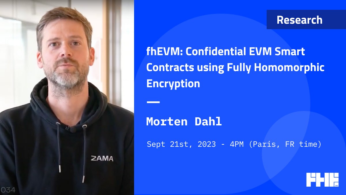 fhe_org's tweet photo. 🚨 Our next meetup is on the calendar!

Join us and @mortendahlcs from @zama to discuss their upcoming fhEVM—a confidential smart contract protocol using FHE.

Register now: https://t.co/GRLINKKLTH

#Cryptography #FHE #HomomorphicEncryption #Blockchain https://t.co/HhGKjTtidr