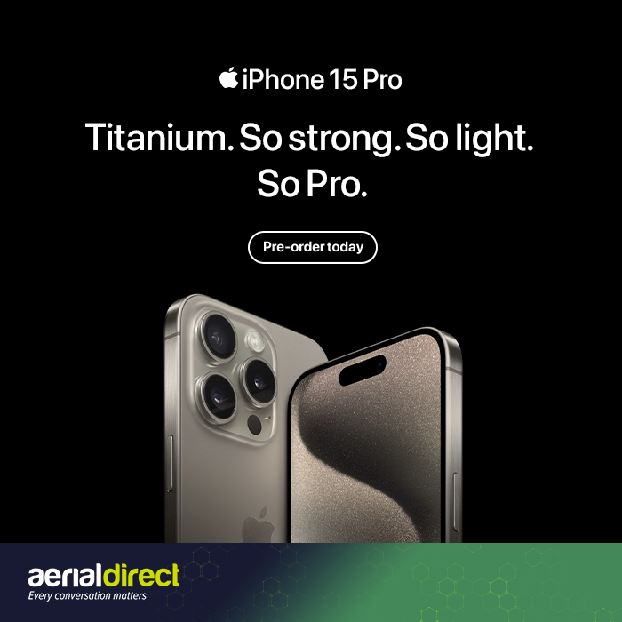 Get ready for the iPhone 15 Pro and iPhone 15 Pro Max. Now in Titanium.

Pre-order today - bit.ly/3EFksjG

#iphone15pro #appleiphone #aerialdirect