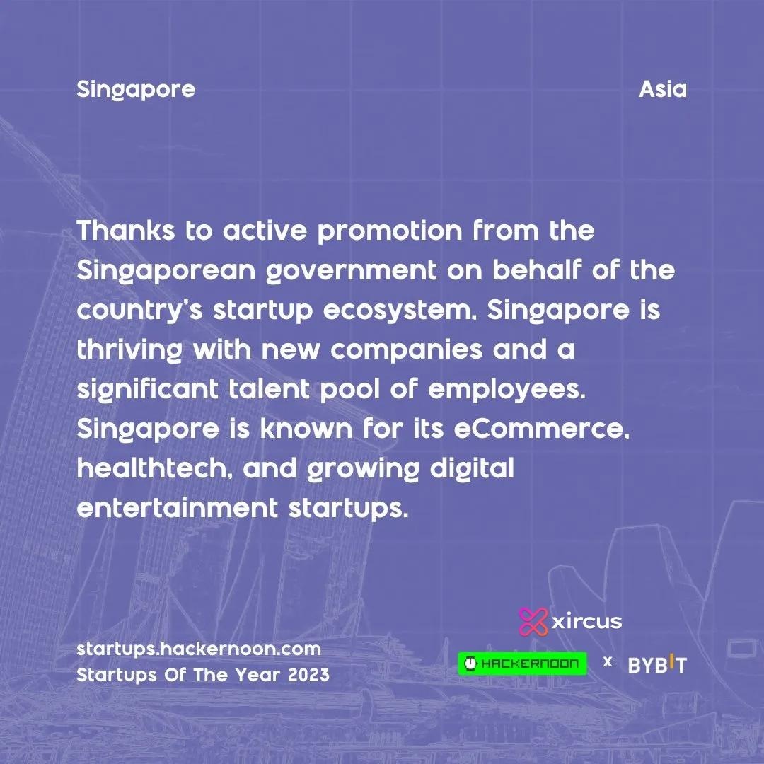 xircusweb3's tweet image. 🗳️ VOTE! Singapore, known as the Silicon Valley of Asia, is home to an array of emerging startups that are at the forefront of these developments. This year, Xircus has been proudly nominated for the best innovative startup of 2023!

Vote XIRCUS now! 👉 hackernoon.com/startups/asia/……