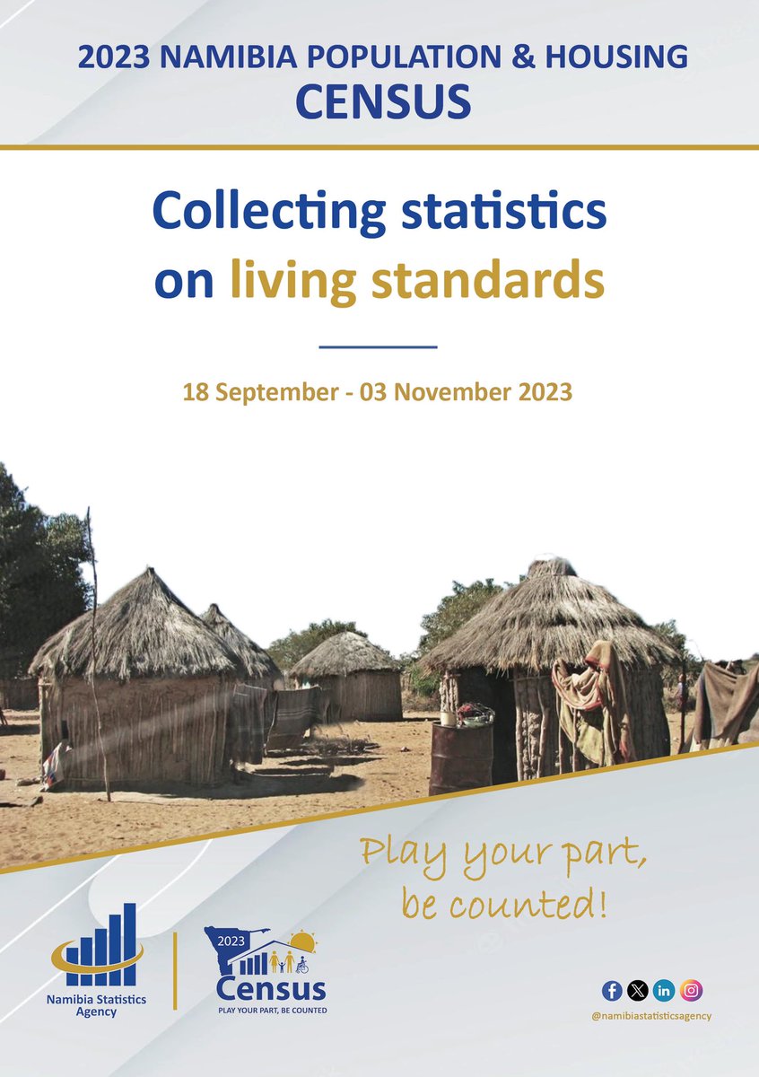 NBCNamibia's tweet photo. Collecting Statistics on a Living Standards.
Play your part , Be counted.
#NSA _Namibia #NamStatistics #Namibia
#NamCensus2023 #PlayYourPartBeCounted🇳🇦 https://t.co/TGINxL47l7
