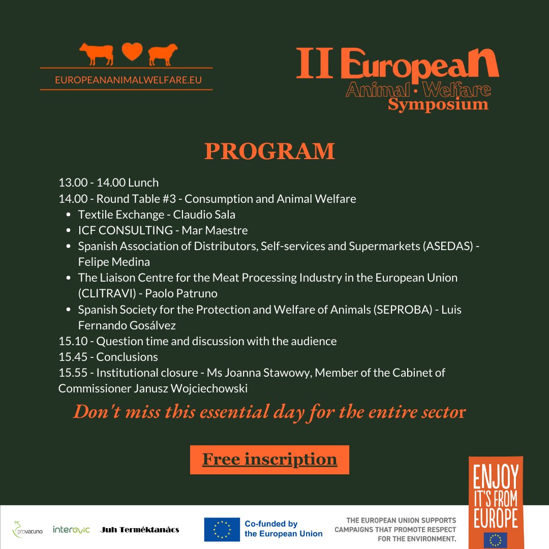 AWcommitment's tweet photo. @paulandresr_ 👉🏻next Sept 20th, II EUROPEAM ANIMAL WELFARE SYMPOSIUM
The place to be for all those who care about animal welfare and the future of the livestock🐂🐑��🐓
It is free ➕Online ➕ simultaneous translation
To register 👉🏻 https://t.co/SHt0nrZR2E
#AWCommitment💚 https://t.co/0SnRlZlBXW