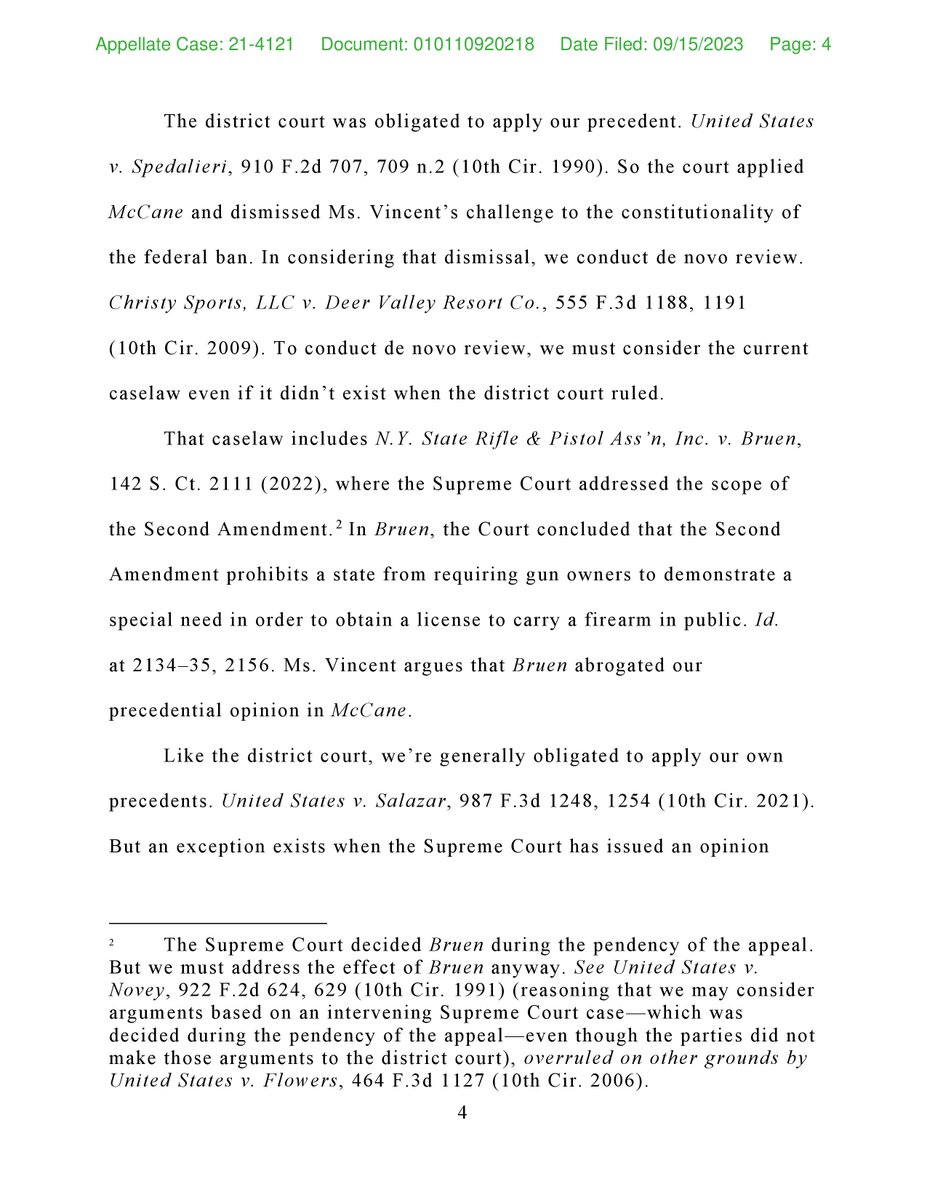 gunpolicy's tweet image. The Tenth Circuit ruled today that it's constitutional to prohibit felons from possessing firearms no matter what crime they committed and how long ago it was. You can read the opinion here: ca10.uscourts.gov/sites/ca10/fil…