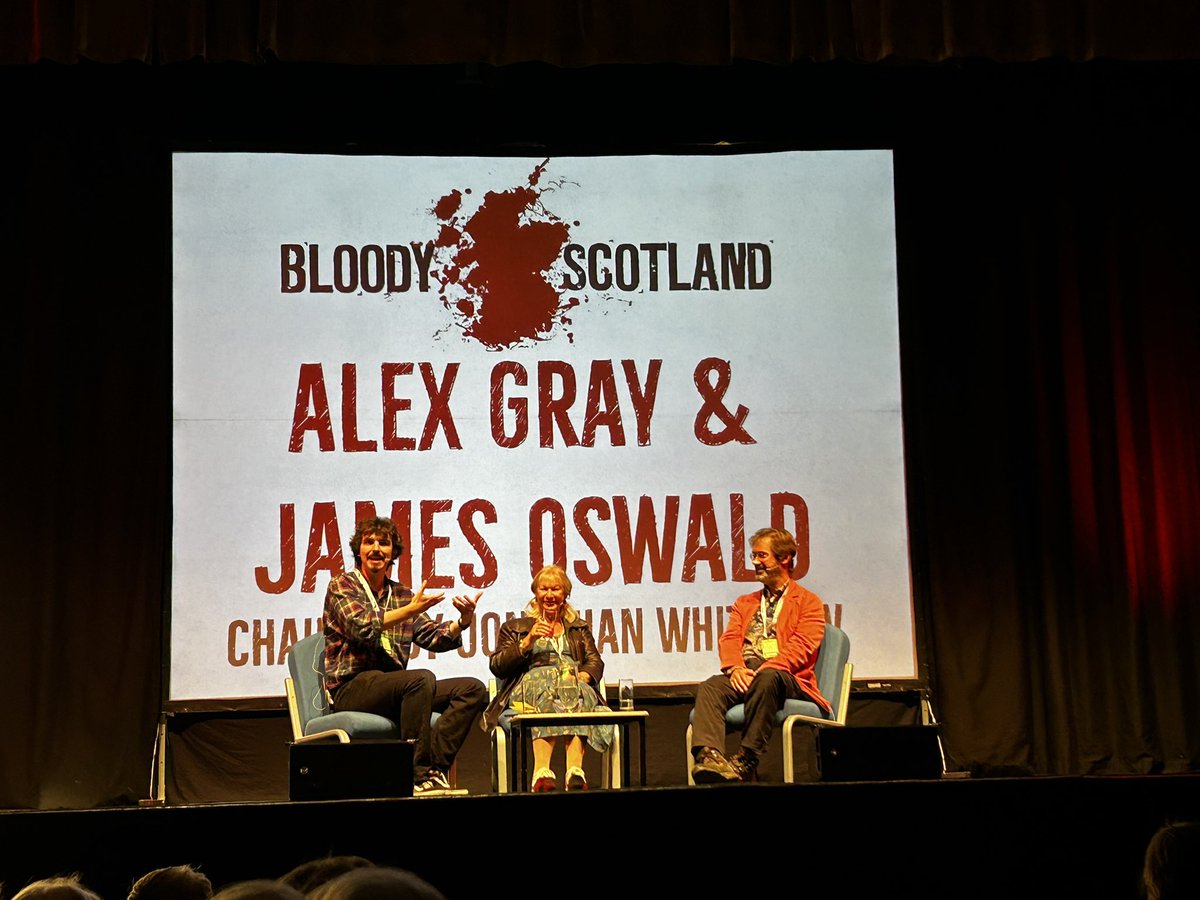 erskine_fiona's tweet photo. A vagabond wind sweeping through @BloodyScotland with #alexgray @SirBenfro beautifully moderated by @JDWhitelaw13 And congratulations to the spotlighter (#alexmorton)- great opening! https://t.co/NXeTrrzMip