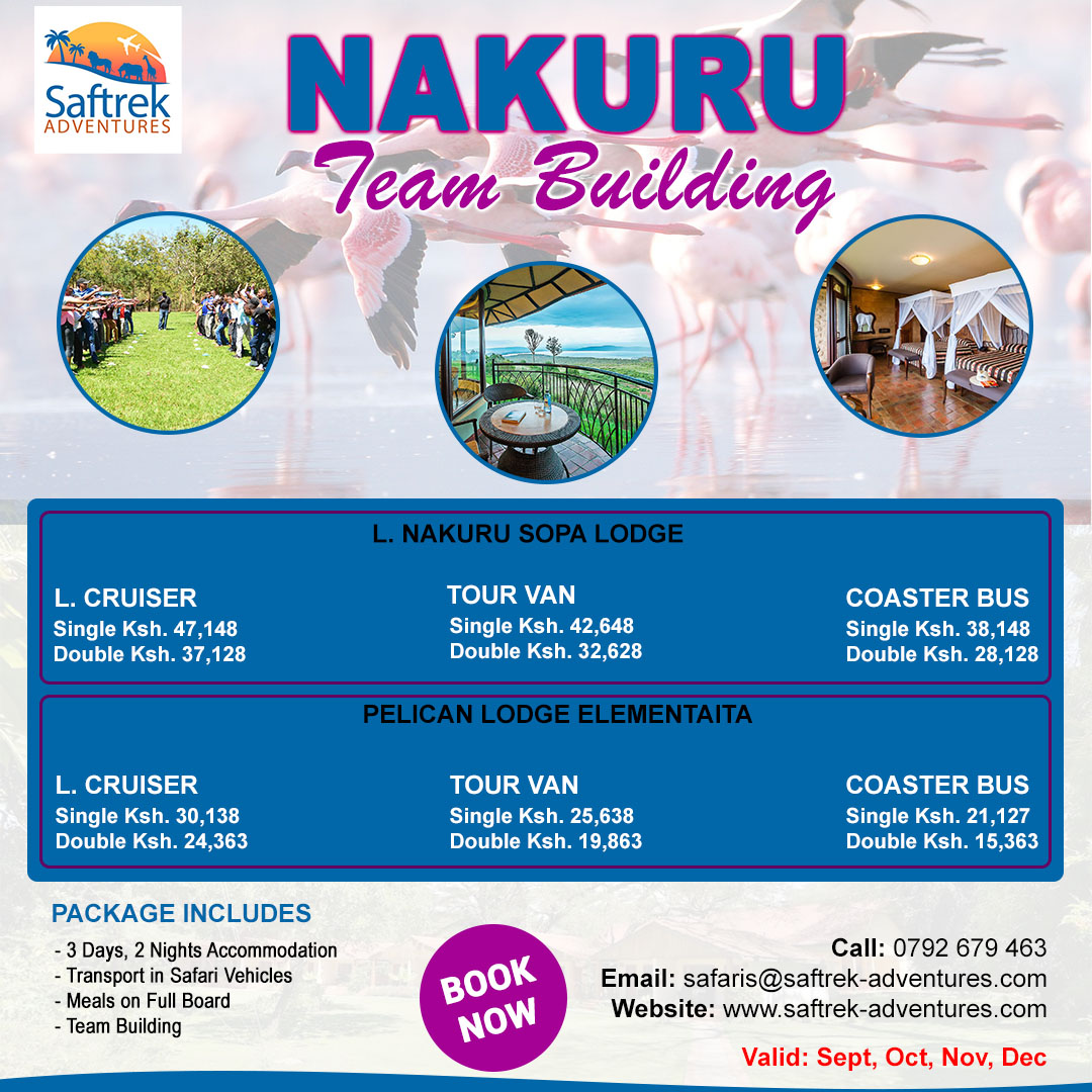 🌟 IGNITE TEAM SPIRIT! 🌟
Explore Nakuru on an EPIC Team Building Tour
Supercharge your team's synergy and create lasting connections amidst Nakuru's awe-inspiring landscapes.🌄 💼

📞0792 679 463
📩 safaris@saftrek-adventures.com
🪩 saftrek-adventures.com
#corporateteambuilding