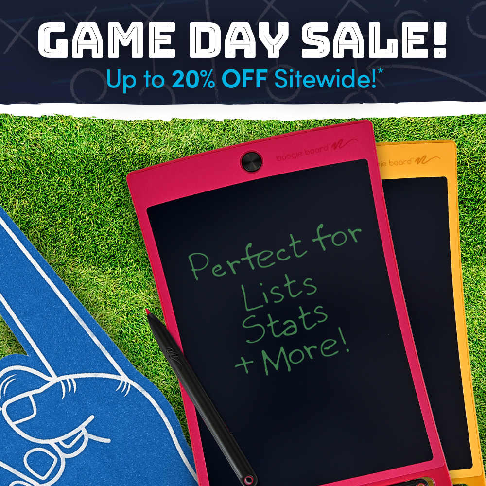 Jot™ down your game day lists, stats and plays with reusable writing tools that make fall sports season a breeze! Our 20% Off Game Day Sitewide Sale starts now! 

#MyBoogieBoard #BoogieBoard #FallSportsSale #GameDay