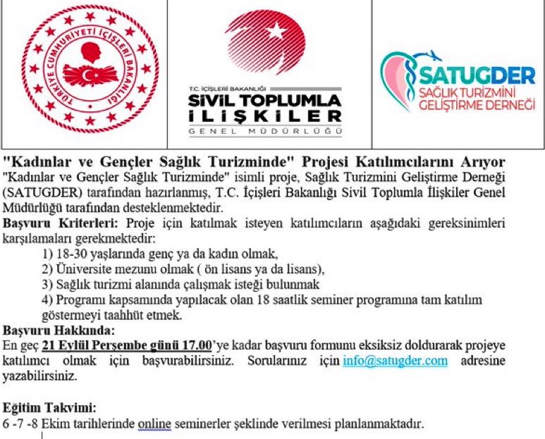 Sağlık Turizmi için nitelikli personel olmak ister misiniz?