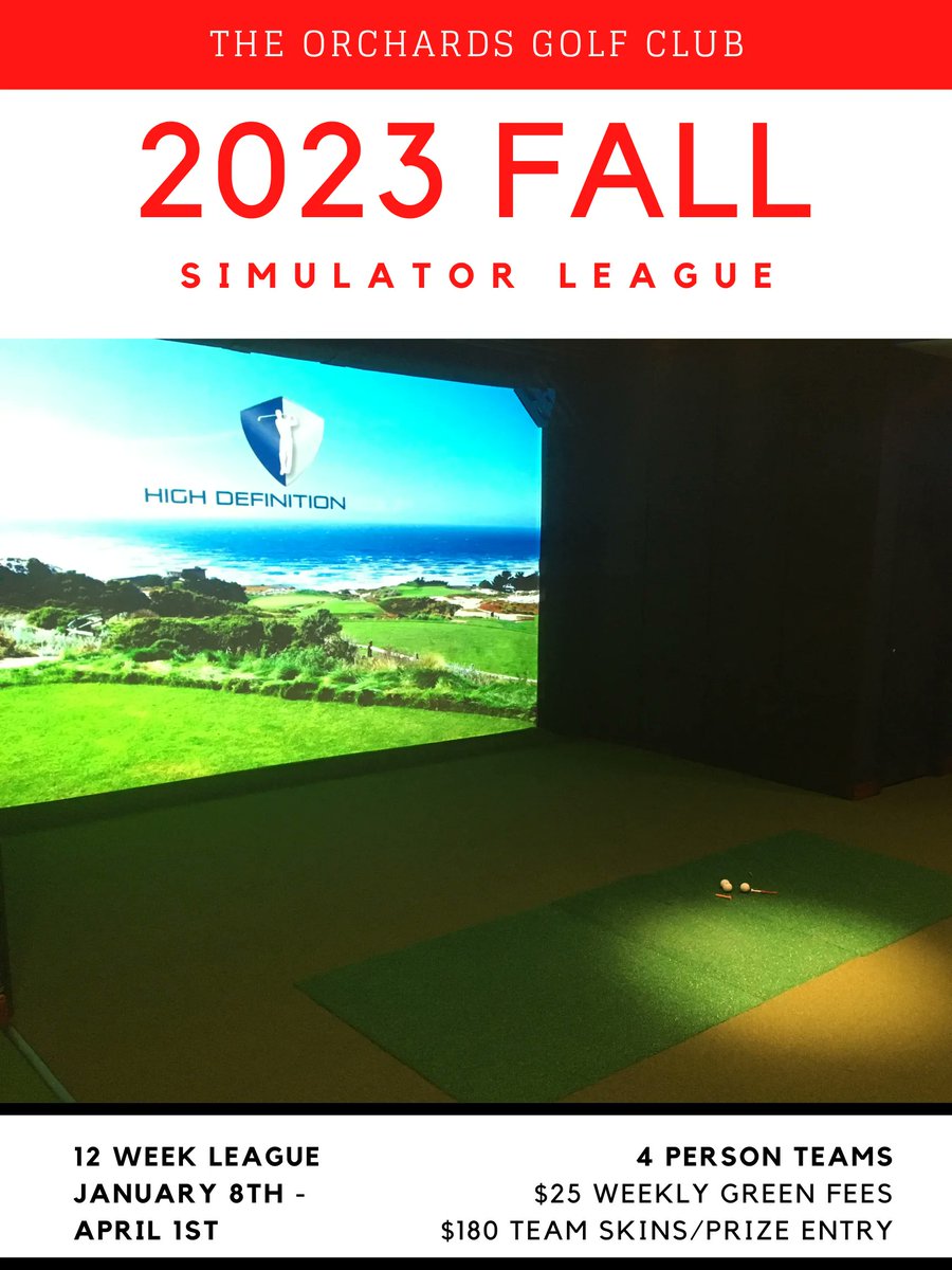 Our Fall Simulator League begins October 8th! Registration is now open!! Call the pro shop at (618) 233-8921 or click the link underneath to register your team before it fills up.