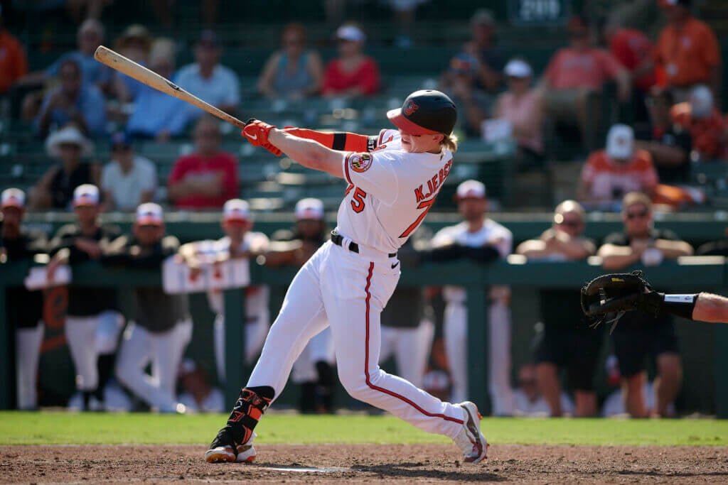 ProspectJP's tweet image. BALがヘストン・キースタッド（OF）をコールアップ。20年ドラフト全体2位。心筋炎で21年はシーズン全休もカレッジ時からオフェンス力に注目のバットプロスペクト。マイナー2年で打率.305 &amp;amp; OPS.881をマーク。23年は2A-3Aでキャリアハイの21ホーマー。OFディフェンスもソリッド。 #mlbjp