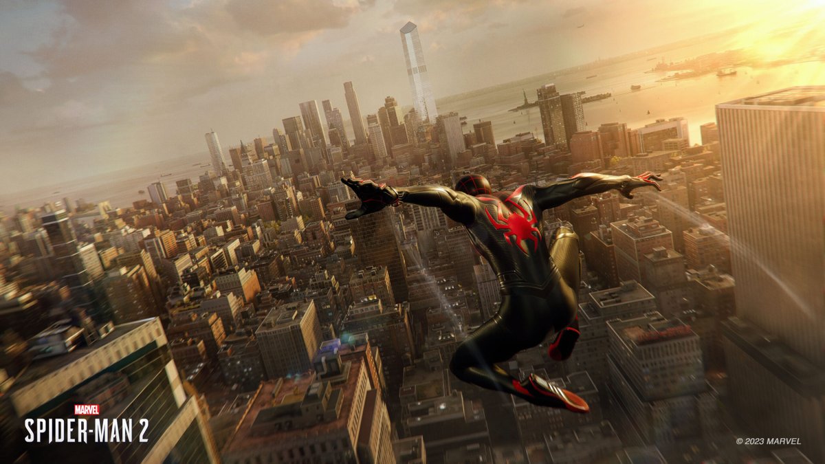 shinobi602's tweet photo. Marvel's Spider-Man 2 | New Details

▪️30, 40, 60FPS modes, all with ray-tracing and 120Hz (VRR support)
▪️Much more destructible interactivity with the environment
▪️Over 65 spider suits to choose from (comics, films, original designs)
▪️Some quests will be story specific to either Peter Parker or Miles Morales
▪️Map nearly double in size compared to first game with Queens + Brooklyn
▪️Points of interest represented by more immersive visual cues out in the open world that grab your attention
▪️Peter's mechanized Spider-Arms are available by default now (story reasons)
▪️"Web Grabber" ability fires webs in all directions and grabs enemies and anything else to pull them in for a powerful AOE attack (sewer drain cover for example launch into the group like a missile)
▪️Symbiote's L3+R3 "Symbiote Surge" is a savage grab-and-slam special attack
▪️Peter's symbiote Black Suit is hypersensitive to sound, felt through the DualSense
▪️On top of dodging, parrying attacks is now an option with L1
▪️The game is darker themed, but there is "tons of humor and funny remarks" throughout