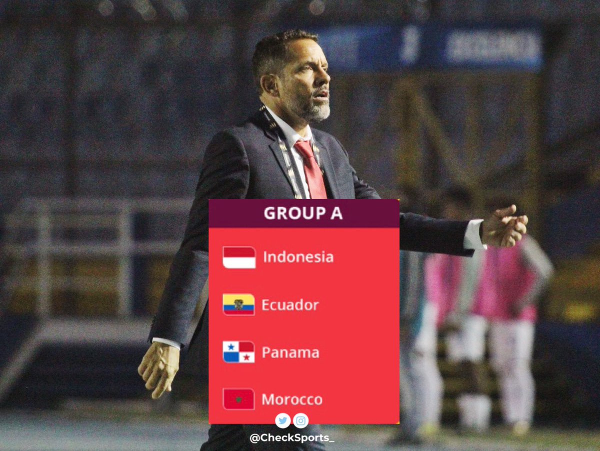 ¡Grupo definido✅🇵🇦!

Panamá enfrentará a Ecuador 🇪🇨, Marruecos 🇲🇦 y el local Indonesia 🇮🇩 en el Mundial Sub-17 a disputarse en noviembre.

#CheckSports #Panama #Mundial