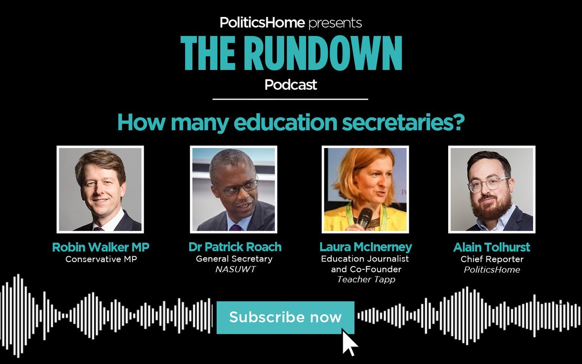 🚨 OUT NOW 🚨 How many education secretaries? 🧑‍🏫 Tory MP @WalkerWorcester, @NASUWT general secretary @PatrickR_NASUWT and @TeacherTapp co-founder @miss_mcinerney join @Alain_Tolhurst to discuss the crises facing the UK education sector 🎧 Listen now: pod.fo/e/1ee7f8