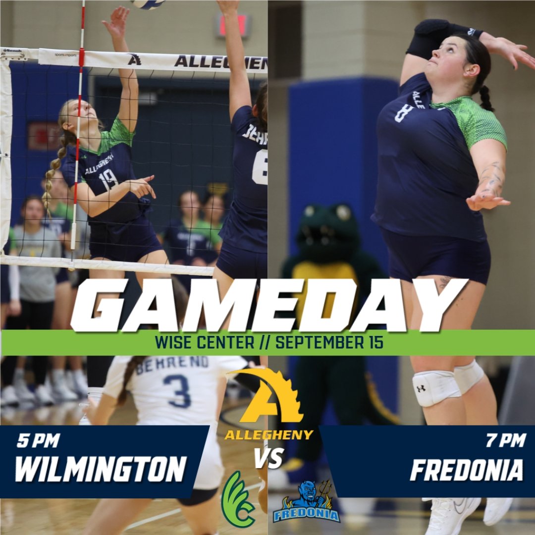 AlleghenyVball's tweet photo. First day of the Gator Invitational, games at 5 and 7 tonight in the Wise Center!! #bringyourAgame https://t.co/JqfON4htRl