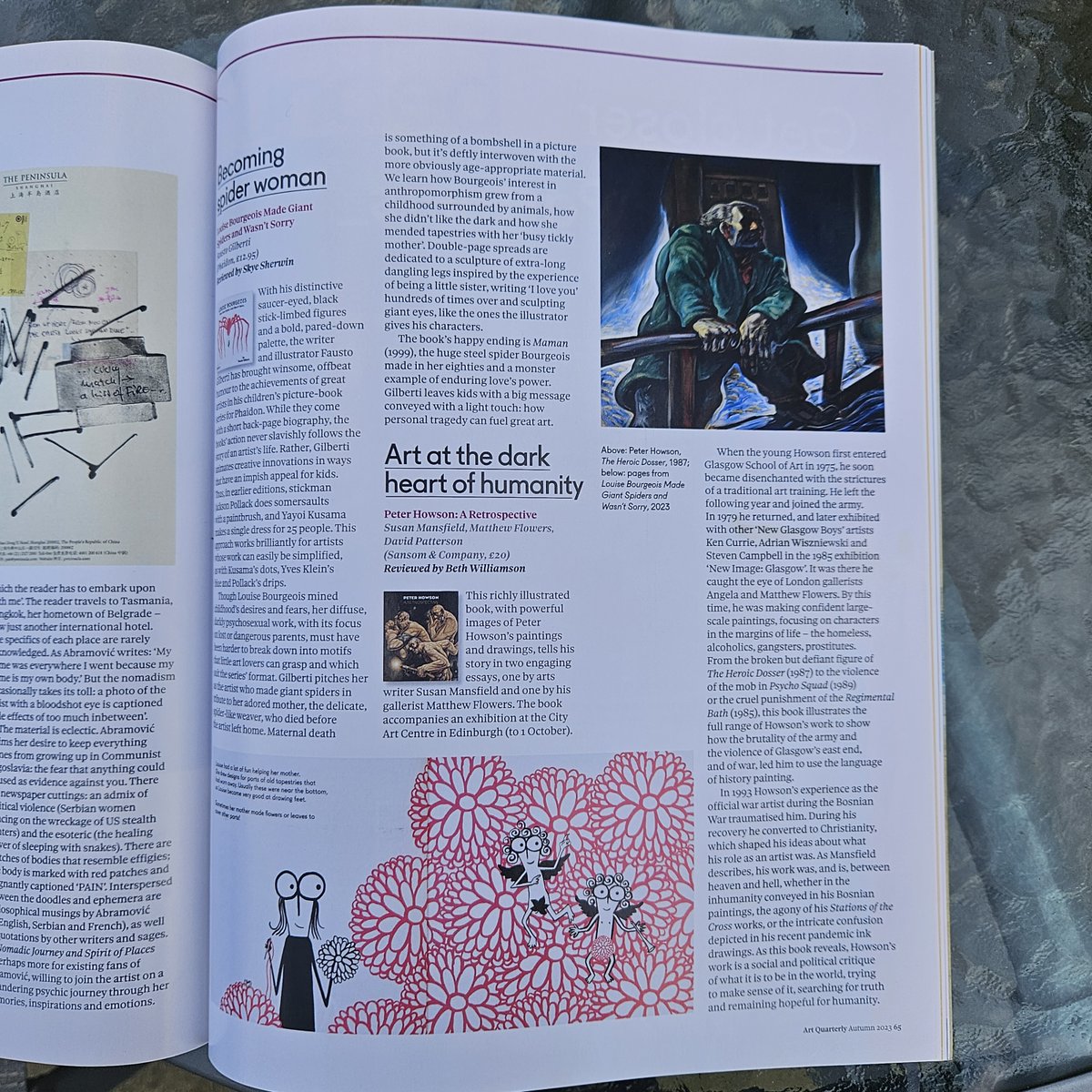 ScriptBooks_Art's tweet image. &quot;As this book reveals, Howson&apos;s work is a . . . critique of what it is to be in the world, trying to make sense of it, searching for truth and remaining hopeful for humanity.&quot;

Thank you to @artfund for reviewing #PeterHowson: A Retrospective in #ArtQuarterly this autumn! 🍂
