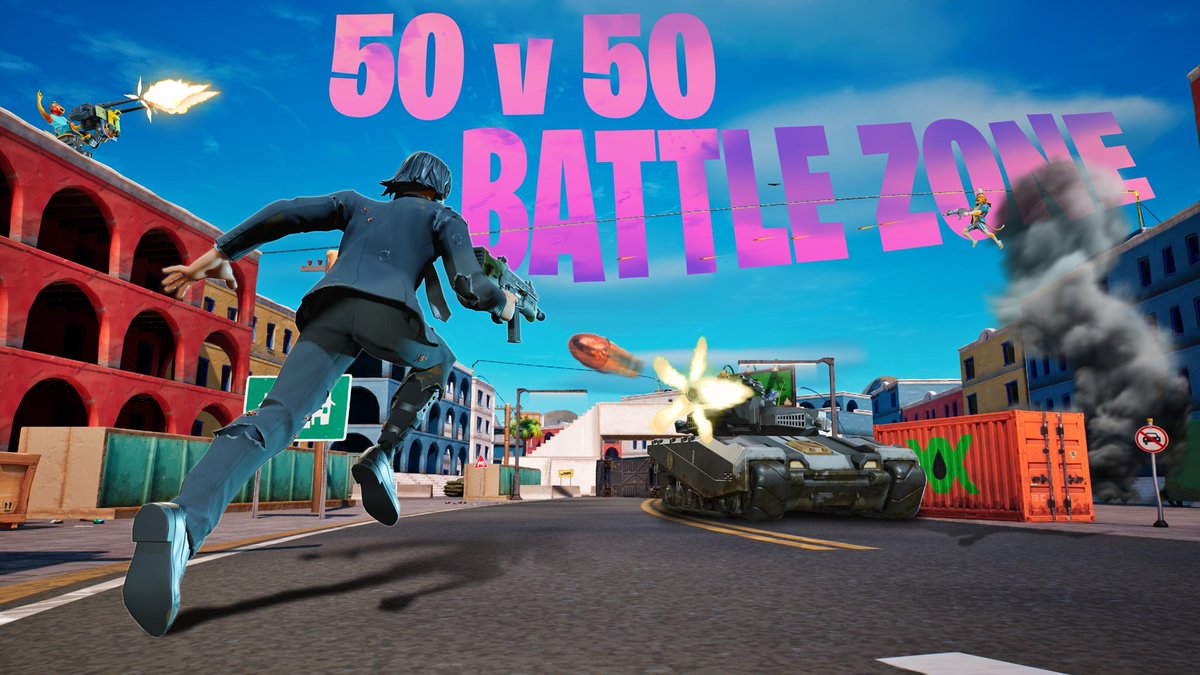HiddenLeafGames's tweet image. Super excited to release our first UEFN map: 🆕50v50 BATTLE ZONE🆕
We've had a blast developing in UEFN; amazing speed and quality. It's been great being able to try out whacky things. Excited to see what else we can make in @FNCreate!
Map Code: 3311-2274-2727