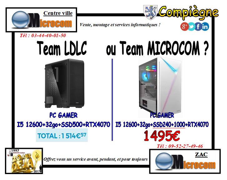microcom60's tweet image. ✅  SUPER PROMO jusqu’à Fin Juillet !
✅  LDLC ou MICROCOM
✅  Vendu non monté sans windows comme LDLC
✅  Montage + windows + license = +199€ contre 259€ LD
✅  CPU I7 13700 +64Go 3200 = +360€ !
✅  RTX4080 16Go (+35% de puissance) = +650€ !