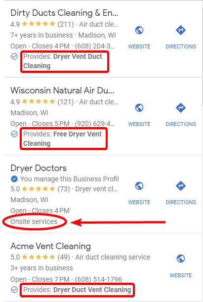 DarrenShaw_'s tweet photo. This business couldn't get the 'Provides' justification to show.

@ColanNielsen suggested removing the 'Onsite services' attribute to free up the space for the 'Provides' justification, as Google displays it in the same spot.

Smart tip!

#localseo #seo https://t.co/8RpbRE2AEo