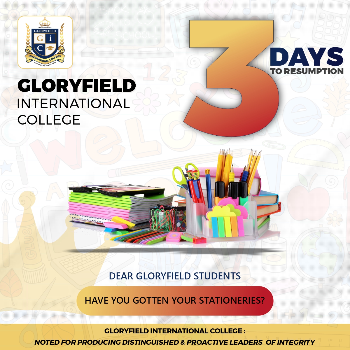 Resumption seems farther in the last few days but look here now and you will find out that it is just 3 days to resumption!!!!!!😇😇
#education #schools #AcademicSuccess #teacherstudent #CollegeStudent.