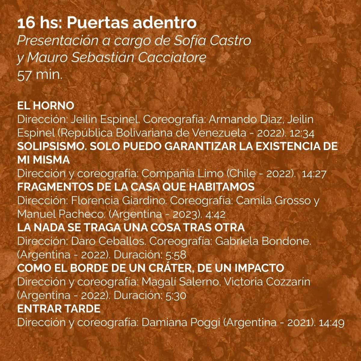 FestVDBA's tweet image. ¿Qué estás pensando hacer el Sábado? Mirá el Programa 1, Puertas Adentro, de la Competencia Oficial que tenemos para vos. 6 videodanzas breves para ver inspiradas por la pandemia como hito disruptivo: reclusión, cuerpo e intimidad. En @elculturalsm a partir de las 16hs, gratis.