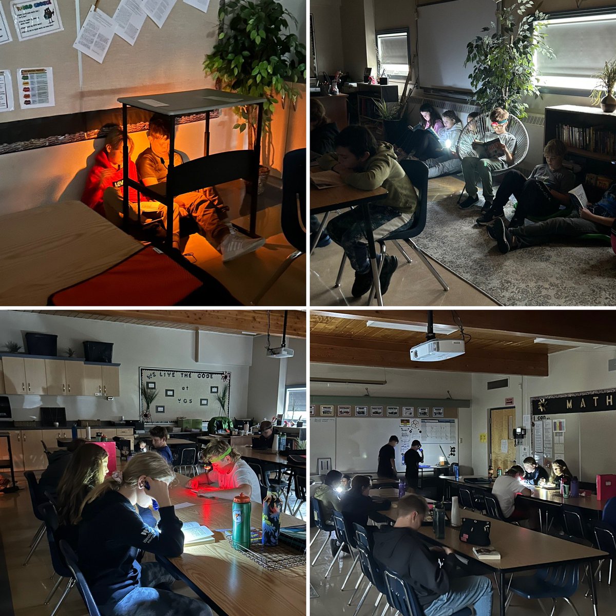 Our first flashlight Friday <a href="/PrideInThePaw/">YorkdaleCentral</a> in room 6K! 🔦📖