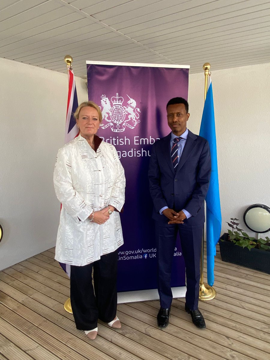 NSA <a href="/XuseenMacallin/">Hussein Sheikh-Ali</a> met with UK Dep. NSA <a href="/SarahMacFCDO/">Sarah MacIntosh</a> this week and discussed a range of issues including Counterterrorism, Security Sector Development, Sanctions and Somalia - UK strategic partnership. 

🇸🇴 appreciates UK support for efforts towards defeating terrorist groups.