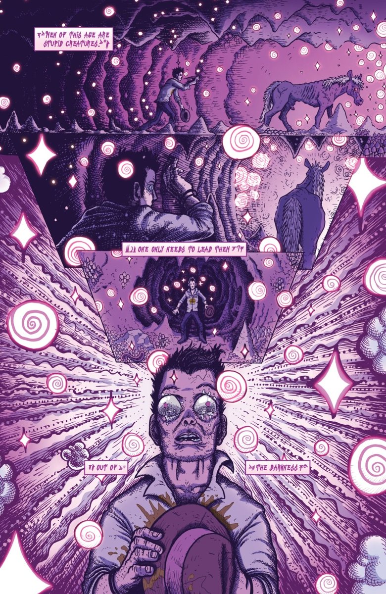 Yaboy's gotta trippy story in the forthcoming Horrorium anthology. Written by the homie <a href="/TheDirkCarcle/">Matthew Mitchell</a> w colors by the homie <a href="/gmattfox/">Matt Fox</a>, our story ZORASK is a ride. 🍄⚡️🍄⚡️🍄⚡️