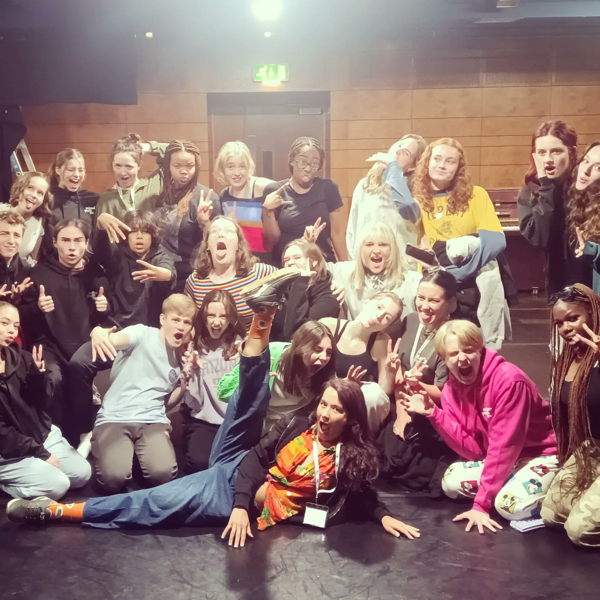Rebel my friends! Group4 &amp; their middle fingers #RadicalJoy for <a href="/NYTofGB/">NationalYouthTheatre</a> <a href="/RoyalDerngate/">Royal & Derngate</a> <a href="/decotheatre/">The Old Savoy - Home of The Deco Theatre</a> #Northampton 
#Directing this bunch was a pleasure AND I get to live with immensely creative, talented #directors Miss you! #TheatreDirector #filmdirector #FreelanceTheatreMaker